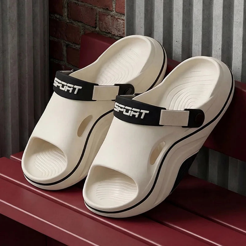 Men's Outdoor Slippers Summer Thick Soft Platform Slide Beach Sandals