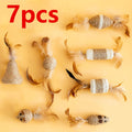 7PCS Feathered Sisal Cat Toy Set, Cat Self Hi Interactive Gnawing Teasing Cat Pet Toys Zpaxo 7 PCS