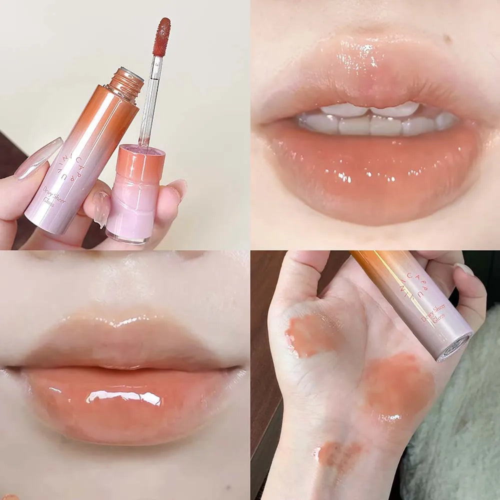 Water Light Mirror Lip Gloss Lasting Moisturizing Lightweight Lip Glaze Fine Sparkling Liquid Lipstick Nude Lip Makeup Cosmetics Zpaxo CP436-01