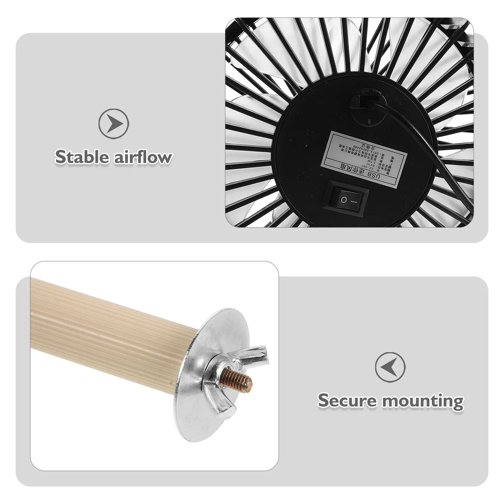 Quiet USB Pet Crate Cooling Fan External Mount Dog Cage Birdcage