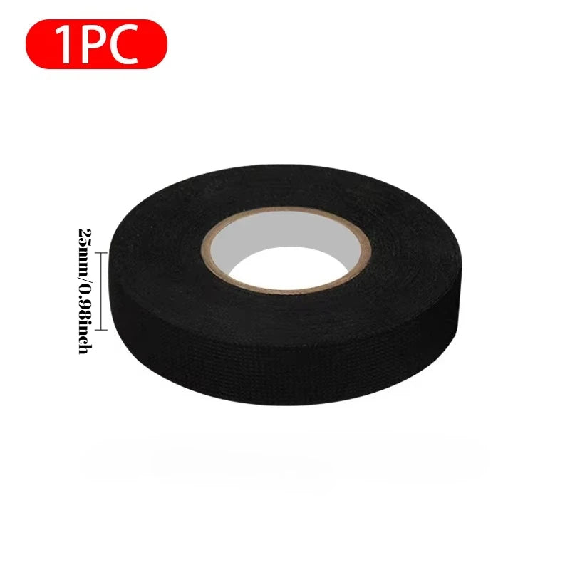 15M Auto Car Flannel Flannelette Adhesive Tape Wiring Harness Anti Rattle Self Adhesive Felt Tape Auto Repair Tools Zpaxo length 25MM 15M