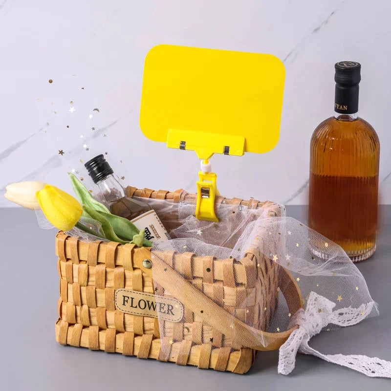 1 Pc Fruit Price Tag Clip Wear-resistant PVC Waterproof Whiteboard Holder Merchandise Display & Food Advertising Sign Clip Zpaxo
