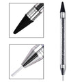 1Pc Dual-ended Rhinestone Gems Picker Dotting Pen Wax Pencil Acrylic Handle Crystal Studs Picker Manicure Nail Art DIY Tools Zpaxo Black