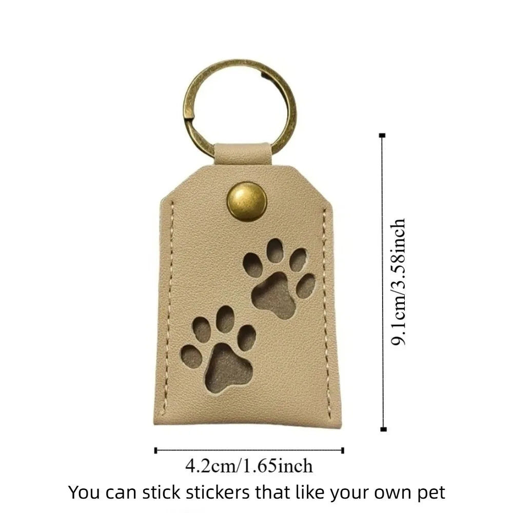 Cat Dog Claw Pet Hair Storage Bag Puppy PU Leather Pet Hair Keychain DIY Handmade Memorial Dogs Paw Pendant Hanging Accessory Zpaxo
