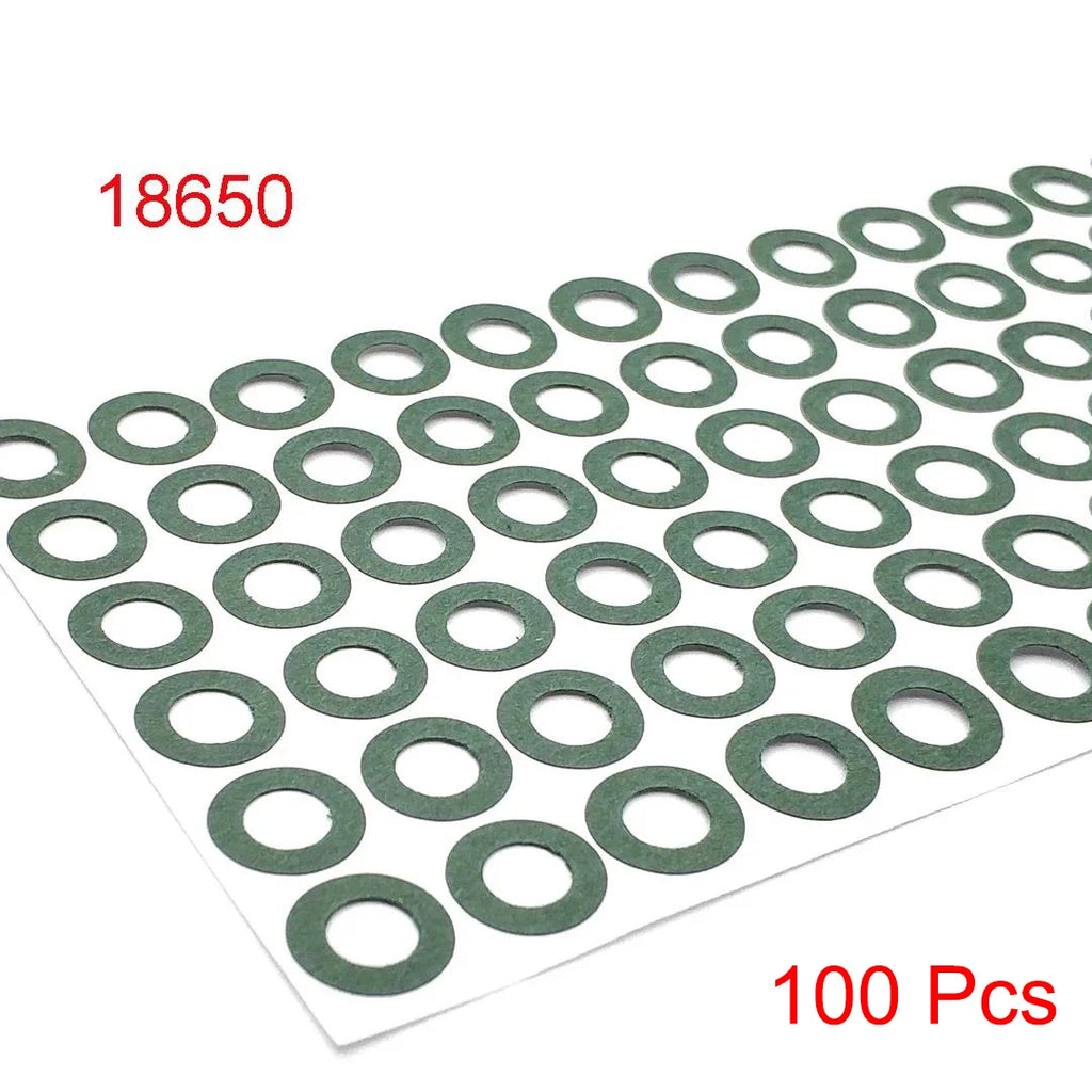 20-100pcs 18650 21700 32650 Li-ion Battery Insulation Gasket Barley Paper Battery Insulating Glue Patch Electrode Insulated Pads Zpaxo 1S 18650 Hollow