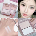 Two-tone Highlight Contour Palette Matte White Highlighter Grey Brown Nose Shadow Face Contouring Bronzer Brighten Powder Makeup Zpaxo 01