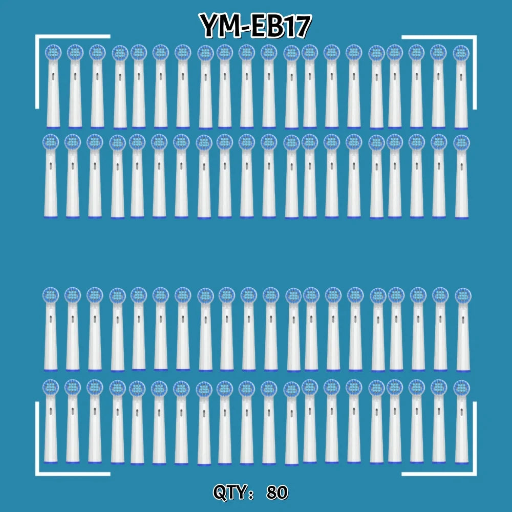 4 16 Electric Toothbrush Head Oral B Sensitive Replacement Brush Zpaxo YM-EB17-80pcs