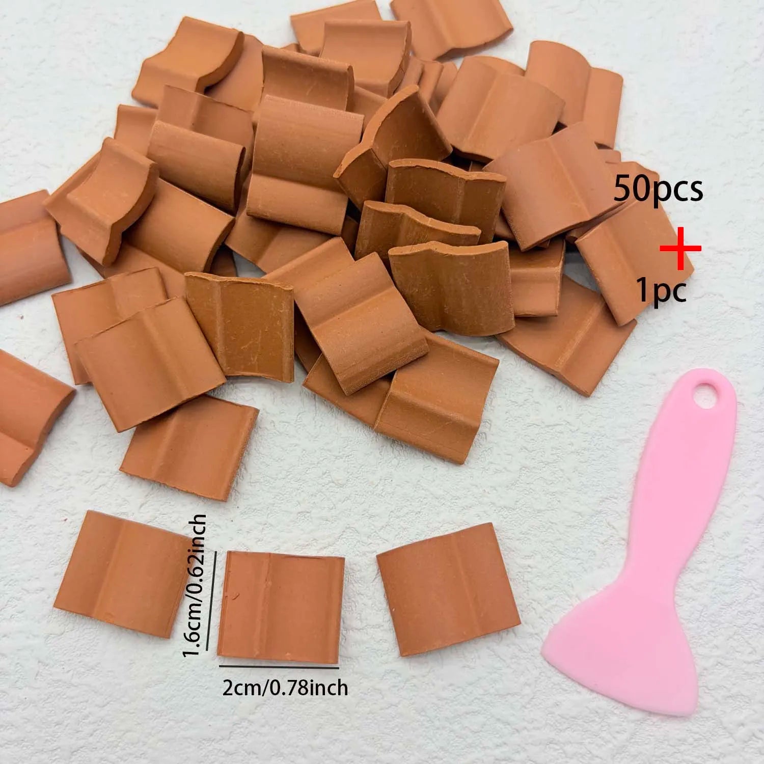 Miniature Clay Roof Tiles for Dollhouse & DIY Model Buildings Miniature Craft Tiles Zpaxo orange