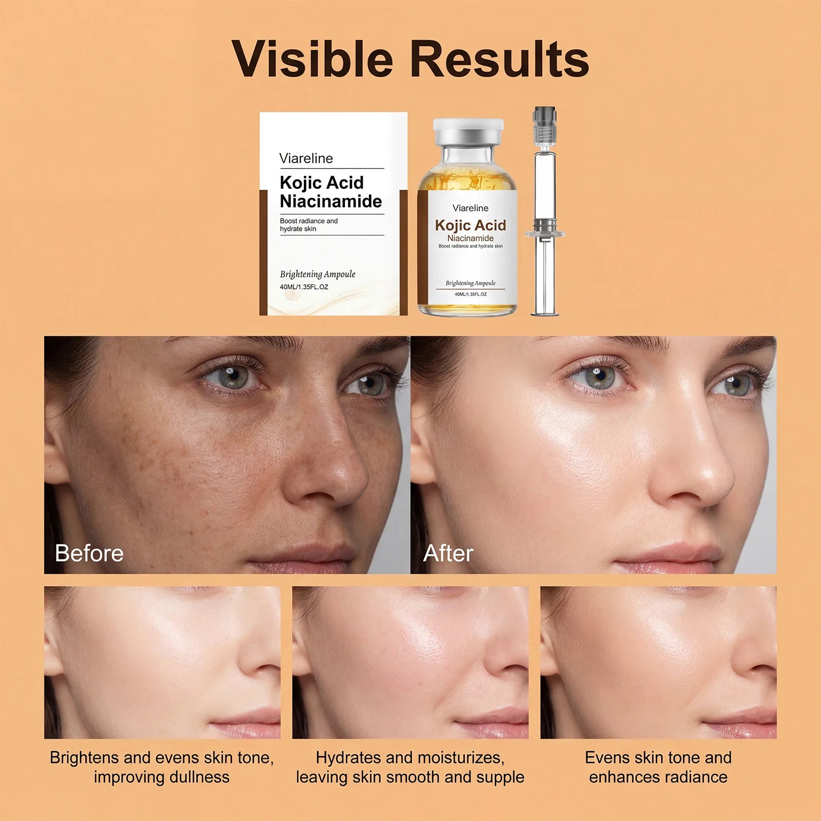 VIARELINE Niacinamide & Kojic Acid Brightening Face Serum Brightening Face Serum Zpaxo