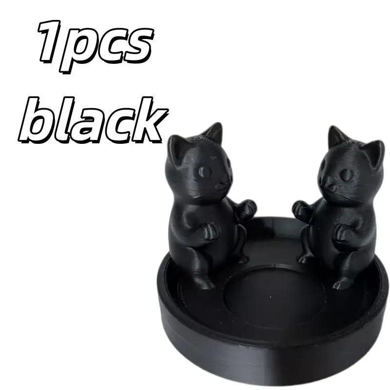 1pcs Cat-Shaped Candlestick – Cozy Desktop & Home Decor for Living Room, Bedroom, Study, Meow Theme Zpaxo 1pcs black