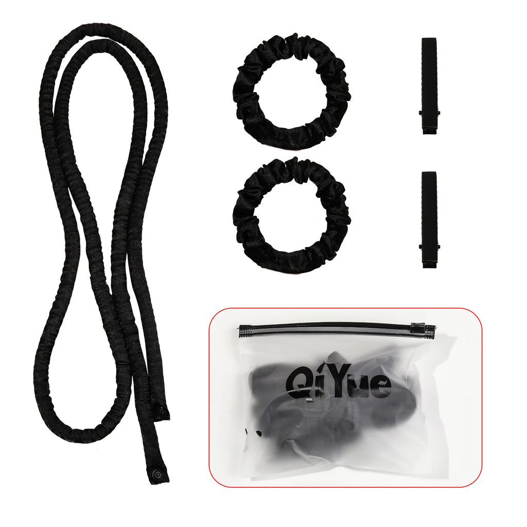 Heatless Curling Rod Headband No Heat Rollers Sleeping Overnight Soft Flexi Rods Multi-color Lazy Hair Curlers Hair Styling Tool Zpaxo Black