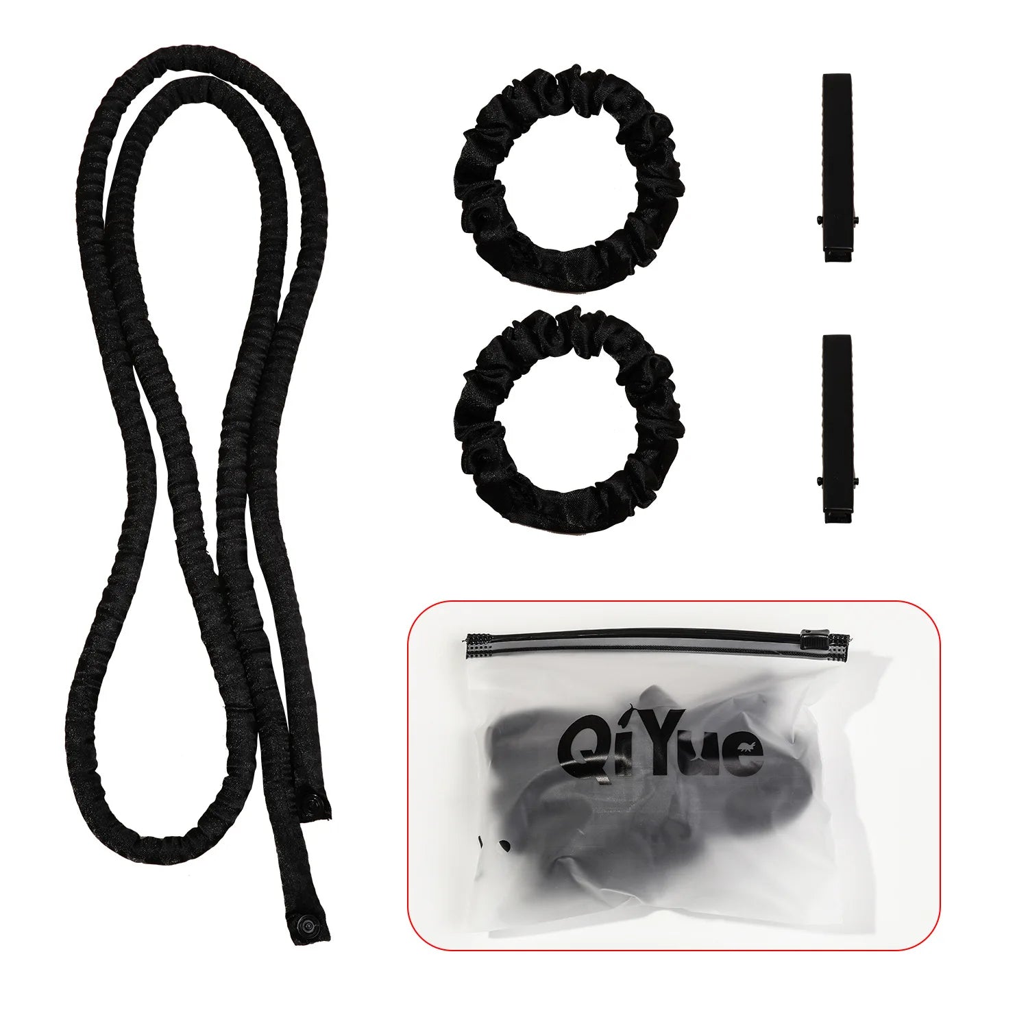 Heatless Curling Rod Headband No Heat Rollers Sleeping Overnight Soft Flexi Rods Multi-color Lazy Hair Curlers Hair Styling Tool Zpaxo Black