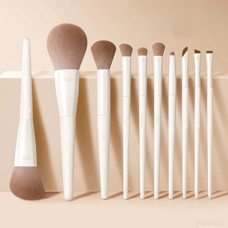5/7/10/12pcs Professional Makeup Brushes Tools Set White Eyeshadow Eyeliner Foundation Brush Women Facial Beauty Cosmetic Tool Zpaxo