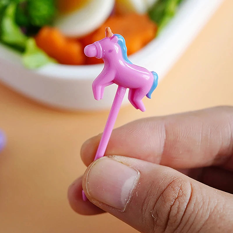 Mini Cartoon Food Fruit Fork Kids Bento Box Decor Dessert Forks Cake