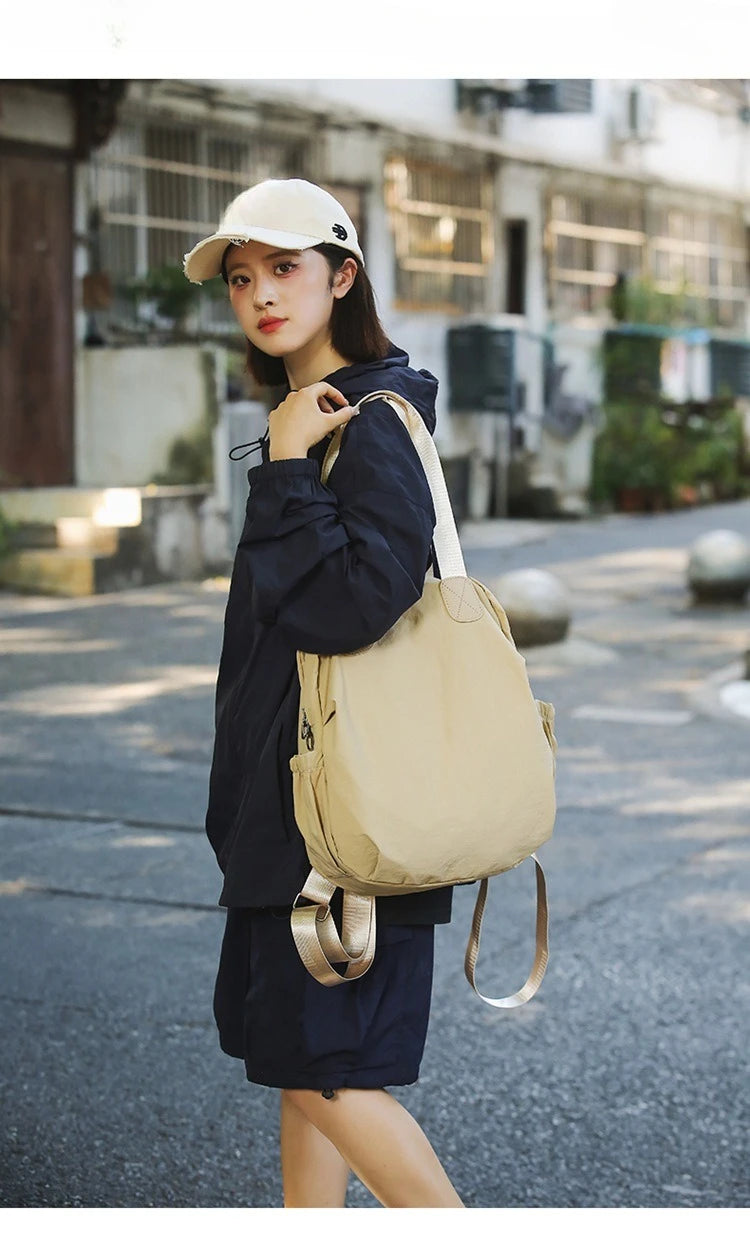 New waterproof nylon cloth backpack for women with a high-end feel lightweight and large capacity simple and portable backpack Zpaxo