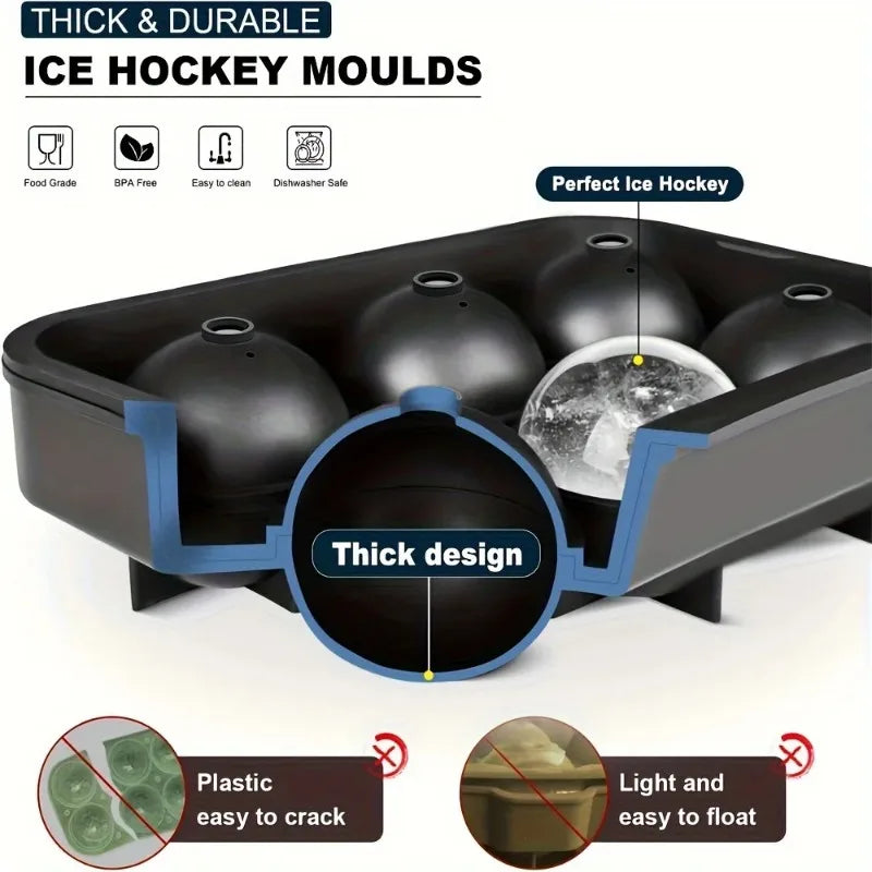 4 6 8Grid Ice Cube Tray Ball Maker Silicone Mold DIY Freeze Kitchen Zpaxo