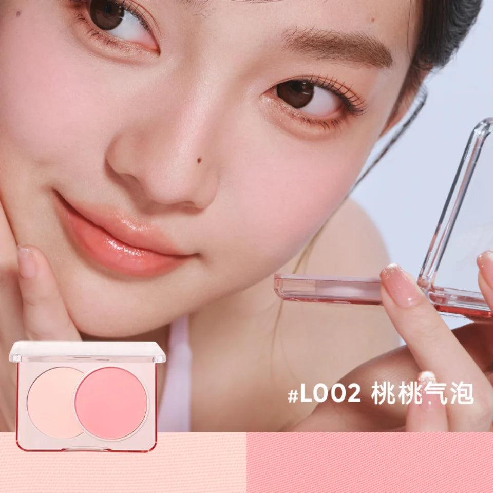 Judydoll Dual -Color Blush Combination Blusher Highlighter 2in1 Swelling Color Cheek Natural Original Makeup Cosmetics Zpaxo L002