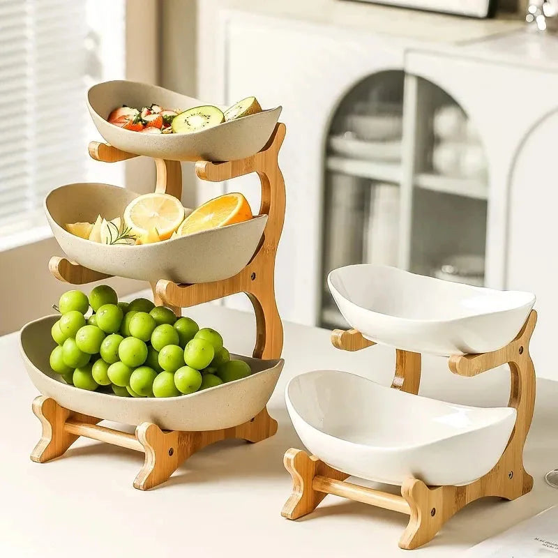 2 3 Layer Fruit Plate Home Snack Dish Creative Candy Modern Dried
