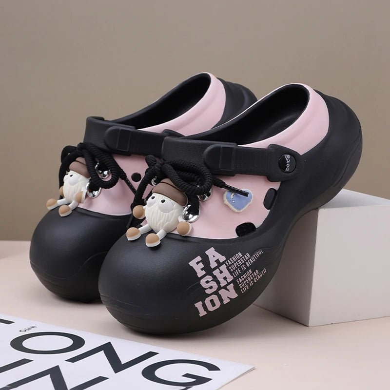 Women's 2025 EVA Platform Clogs Closed-toe Lace-up Beach Sandals