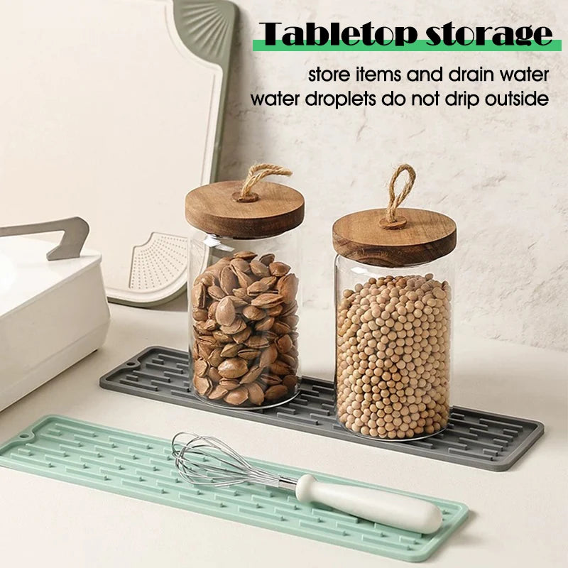 Durable Stylish Silicone Bar Mat Spills Coffee Glass Drying Perfect