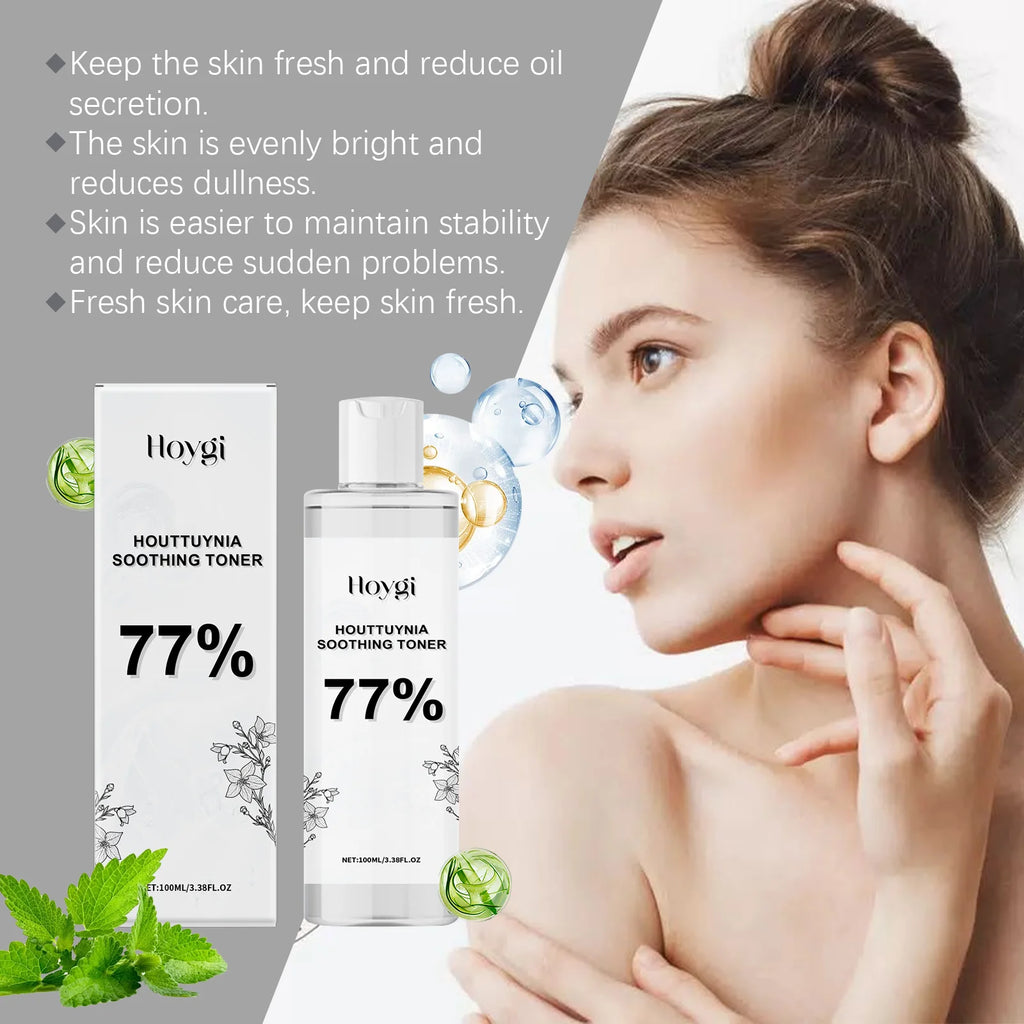 Hoygi 100ml Houttuynia Cordata Facial Toner Hydrating Essence with Hyaluronic Acid Brighten Soothe Boost Radiance Natural Herb Zpaxo