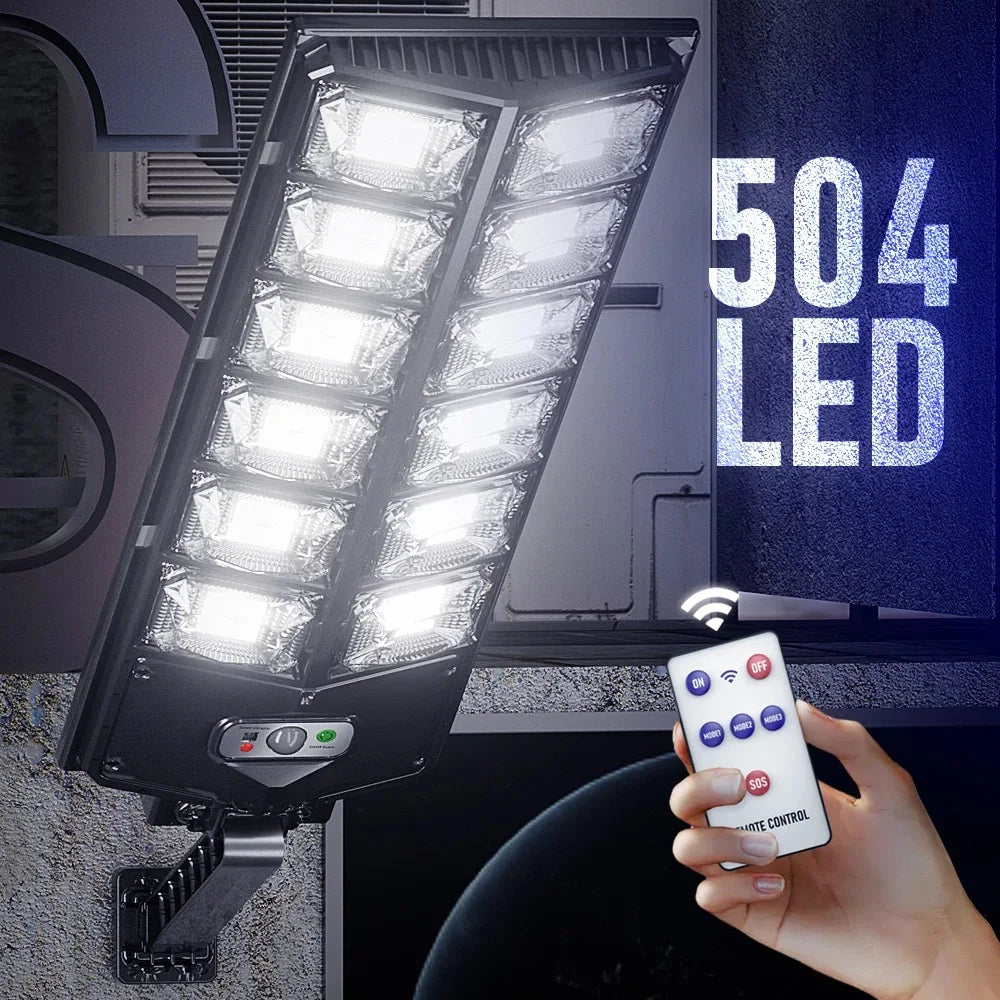 Outdoor Solar Street Light 504 336 240 LEDs Power Sensor Remote Zpaxo