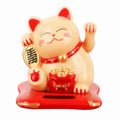 Solar Powered Lucky Beckoning Cat Decoration Mini Waving Wealth Hand Zpaxo Style 1 Yellow