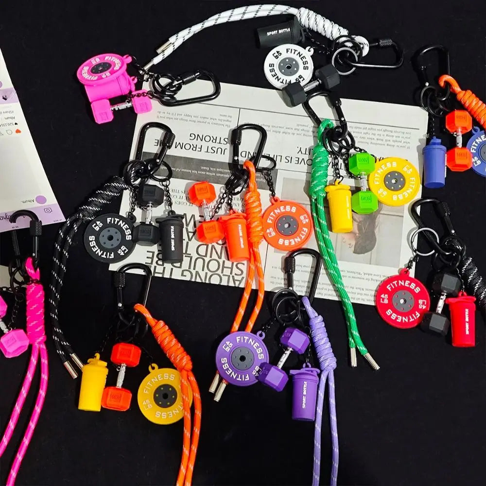 Dopamine Fitness Series Pendant Barbell Plates Detachable Key Chain Zpaxo