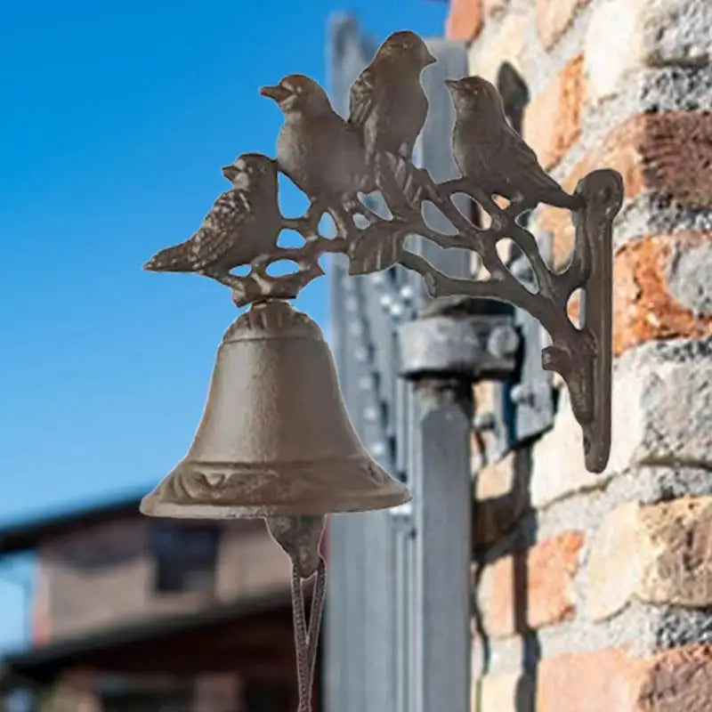 Door Bell Cast Iron Antique Country House Look, Loud Sound, Front Door Wall Bell, Garden Decoration, Weatherproof Zpaxo