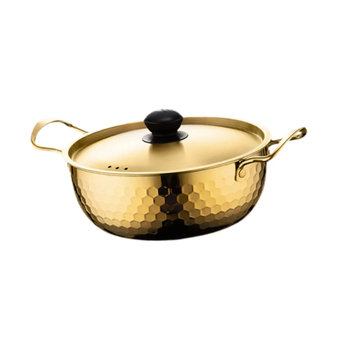 Korean Ramen Cooking Pot Suitable for All Stoves Quick Heating Ramyun Kimchi Cooker for Camping Beach Patio Dinner Parties Curry Zpaxo 20cm Gold