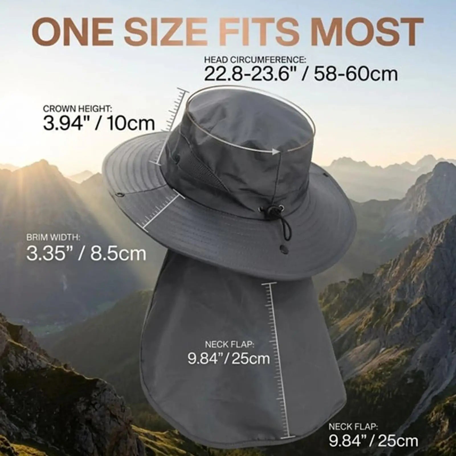 UV Protection Wide Brim Fishing Sun Hat with Neck Flap Outdoor Sun Hat Zpaxo