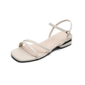 Women One Strap Sandals 2026 Korean Simple French Ankle Flat Slide Zpaxo 228-1 Apricot 38 China Mainland