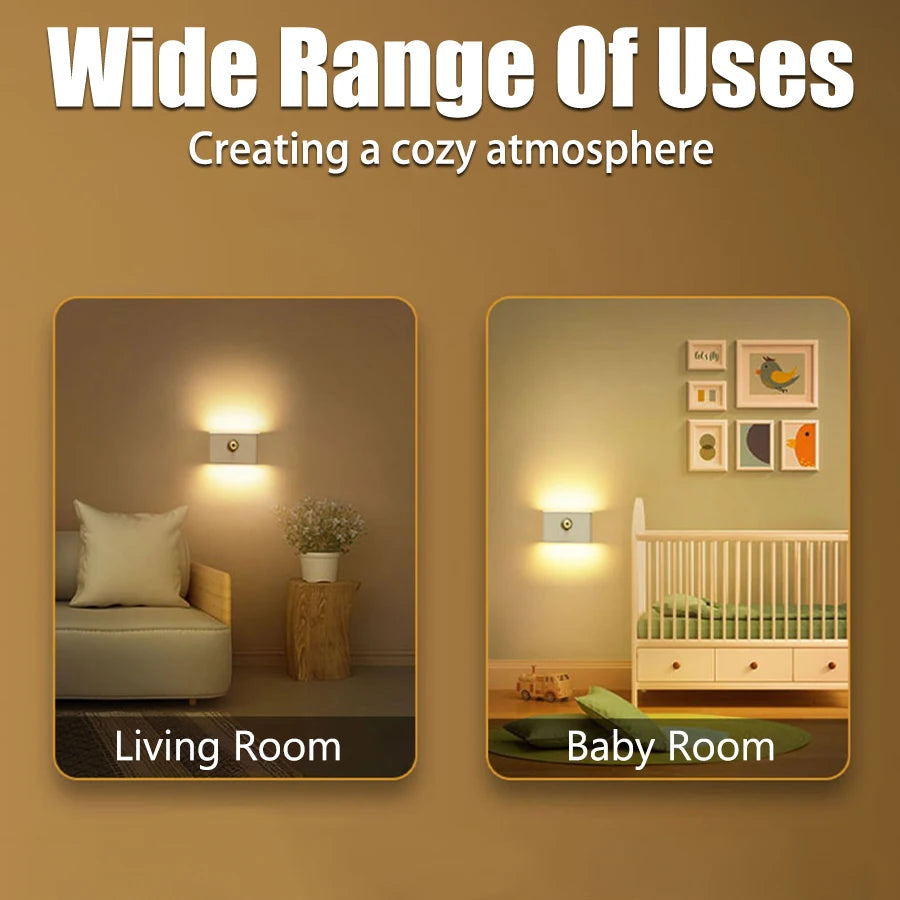 Motion Sensor LED Night Light – Rechargeable Magnetic Wall Lamp Motion Sensor Night Light Zpaxo