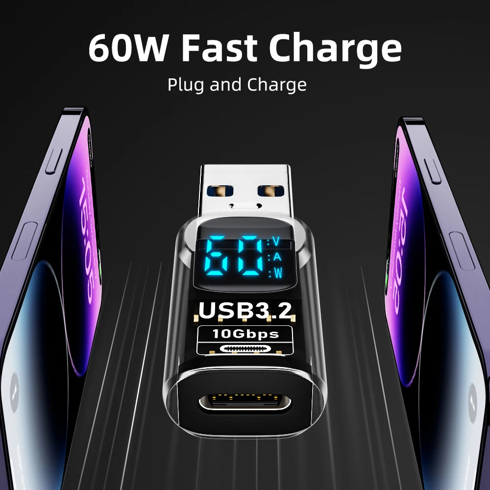 WALKESEN USB 3.2 Adapter 10Gbps – USB-A to USB-C Fast Charging USB Adapter Zpaxo