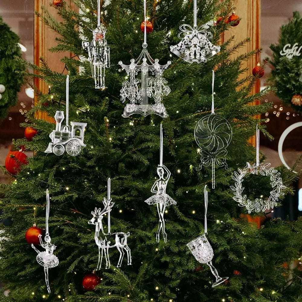 Clear Acrylic Christmas Ornaments – Transparent Hanging Pendants Christmas Ornament Zpaxo