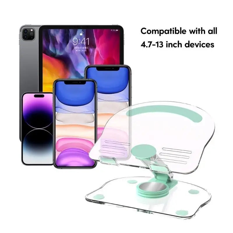 652F Adjustable Acrylic Phone and Pad Holder with Anti Slip Base for Hands View Zpaxo