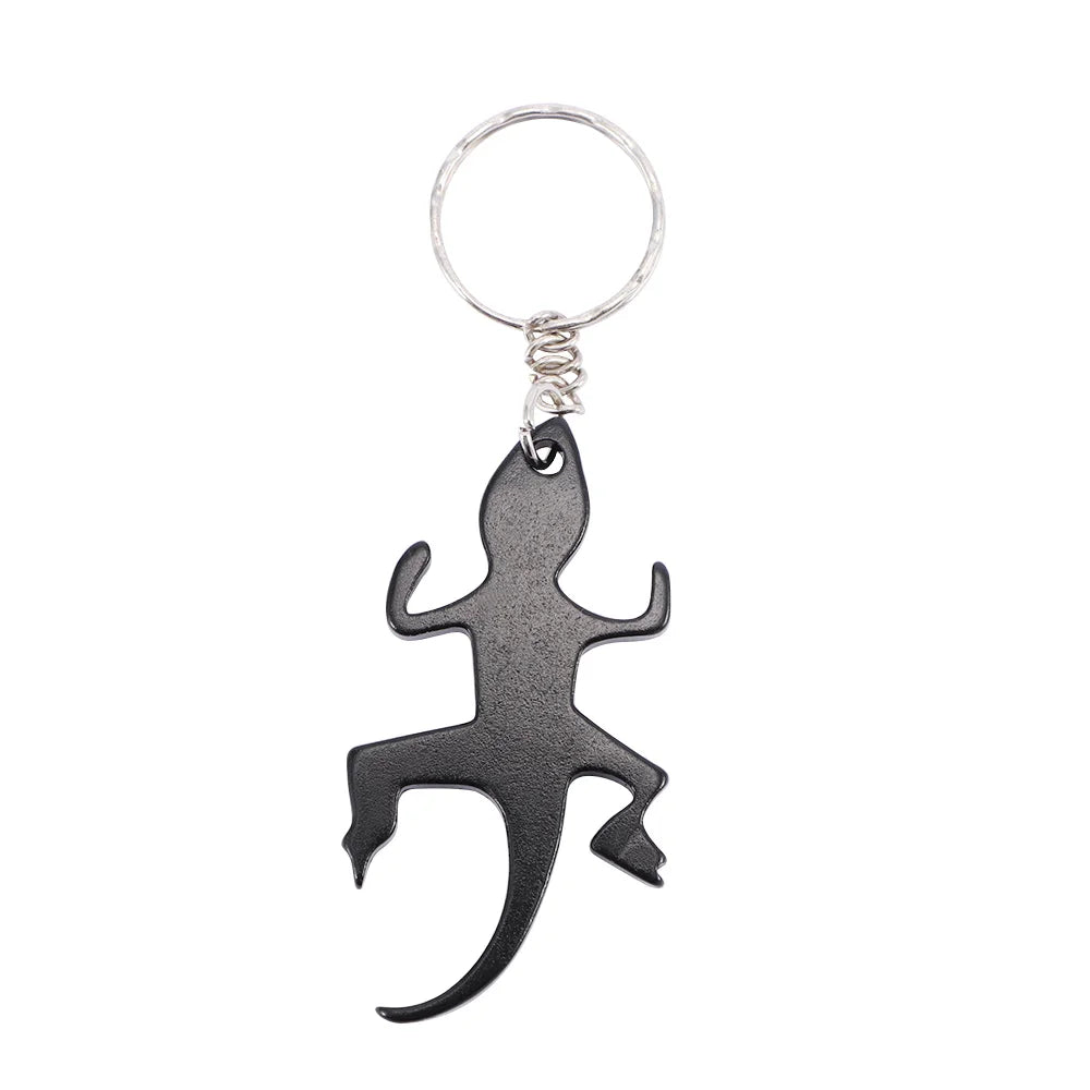 Creative Novelty Lizard Shape Keychains Alloy Beer Keys Ring Bottle Opener Openers Corkscrew Zpaxo 7.8x2.4cm