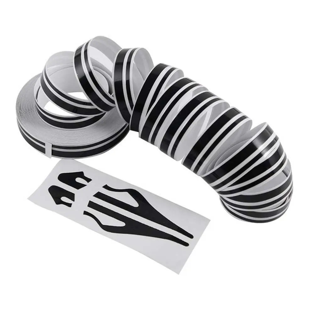 Car Styling Accessories Double Line Tape Multicolor Motorcycle Decal Zpaxo black