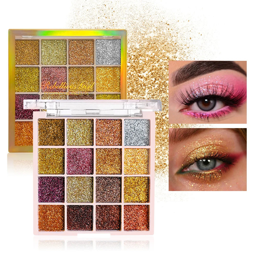 16 Pearlescent Eyeshadow Palette Eye Shadow Matte Glitter Multicolor Zpaxo