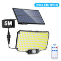 254/243LED Outdoor Solar Lights Garden Solar Powered Security Light Flood Light Motion Sensor 3 Mode Waterproof Garden Shed Yard Zpaxo 234LED 1PC