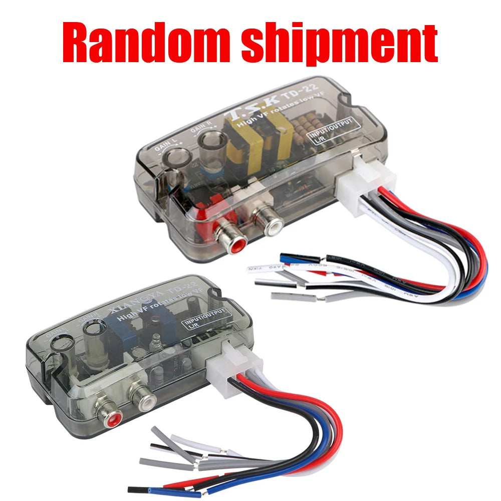 12V Converter Adapter Adjustable Frequency Line Car Subwoofer Stero Radio Converters Auto Car Audio Converter RCA Stereo Zpaxo