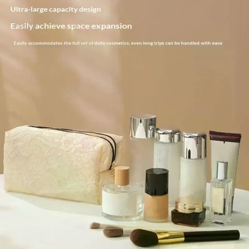 Storage Organizer Floral Lace Makeup Bag Flower Printed Cosmetic Zpaxo