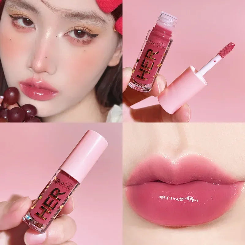 8 Colors Liquid Lipstick Waterproof Moisturizing Long Lasting Shiny Lip Gloss Natural Makeup Jelly Lip Glaze Shimmer Cosmetics Zpaxo 07