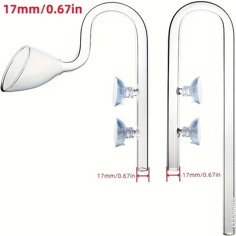 Borosilicate Glass Lily Pipe Inflow Outflow Fish Tank Water Surface