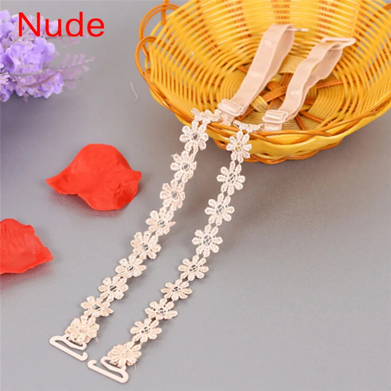 Women Elastic Bra Strap Accessories Floral Lace Anti-slip Adjustable