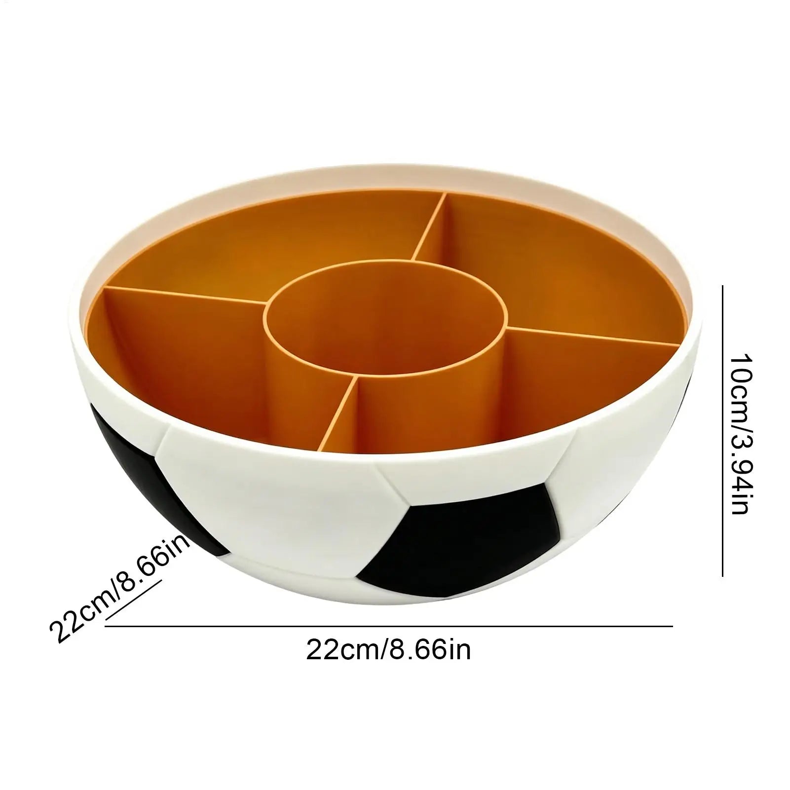 Serving Bowls Soccer Pattern Snack Tray Divider Candy Bowl Watching