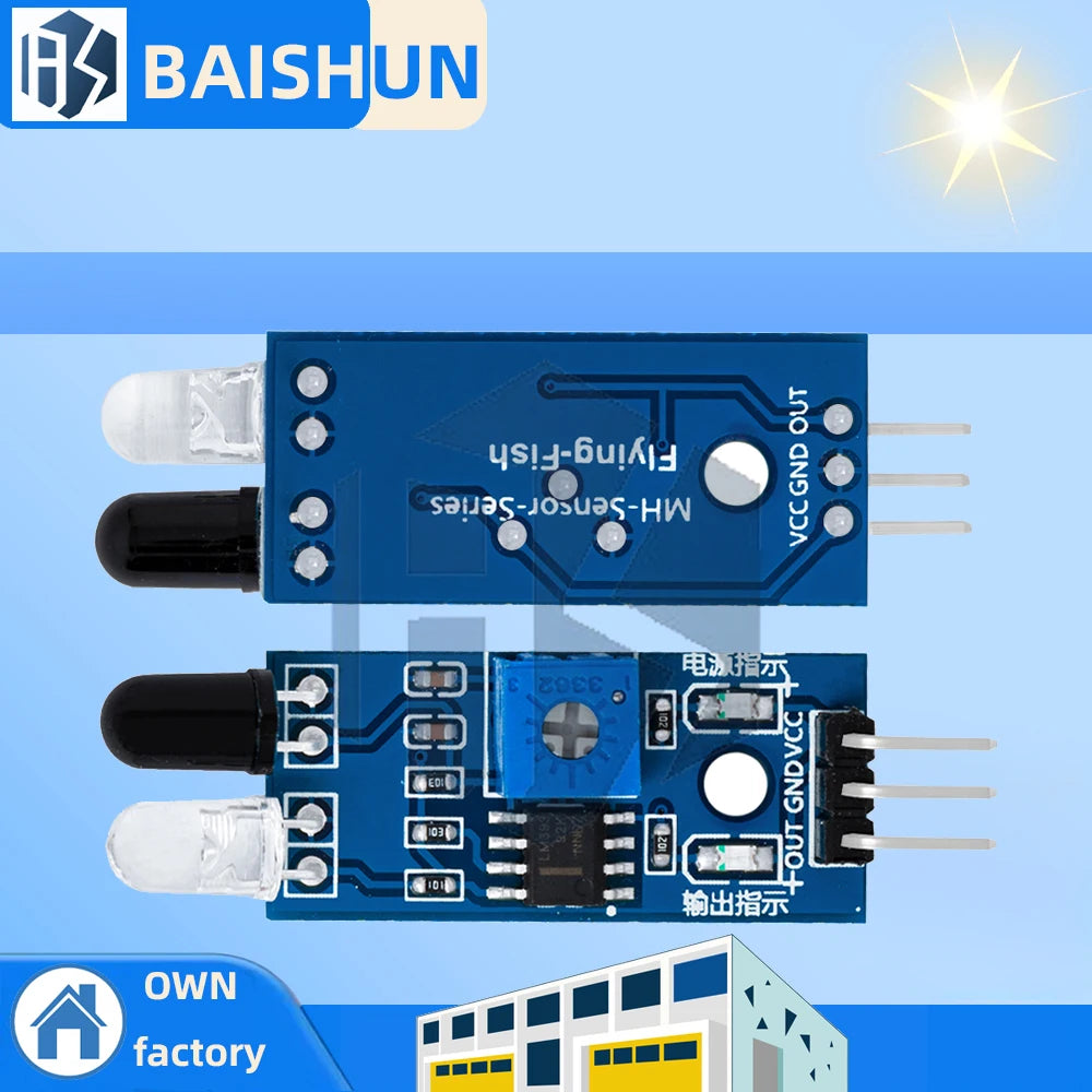 Infrared Obstacle Avoidance Sensor Module for Arduino Smart Car Robot - Adjustable Distance Detection 3-Pin Zpaxo