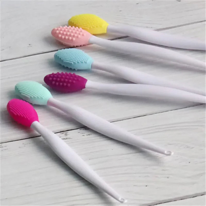 6 Colors Silicone Multifunction Wash Face Exfoliating Blackhead Cleansing Brush Lip Brush Clean Pores Professional Beauty Tools Zpaxo