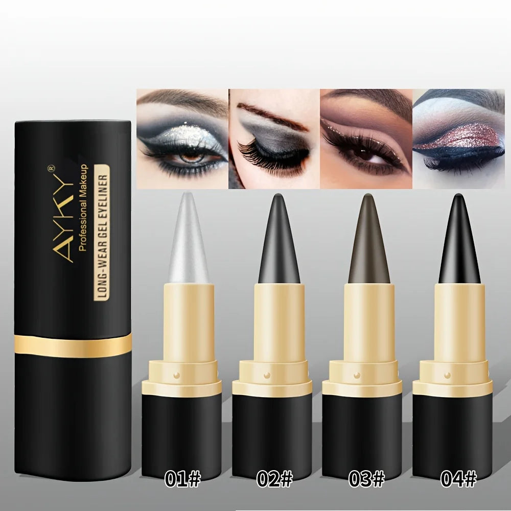 Matte Glitter Waterproof Eyeliner Stick Smudge Proof Black Single Head Solid Eyeliner Balm Zpaxo