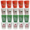 Hot 12-20PCS Unique Letter Design Plastic Christmas Cup, 16 Ounce Reusable Cup for Home Holiday Party Decoration Zpaxo as show 20pcs